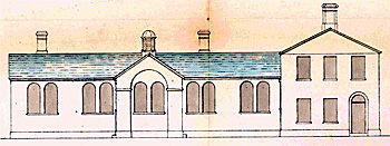 The Wesleyan School front elevation in 1855 [AD3865/45]